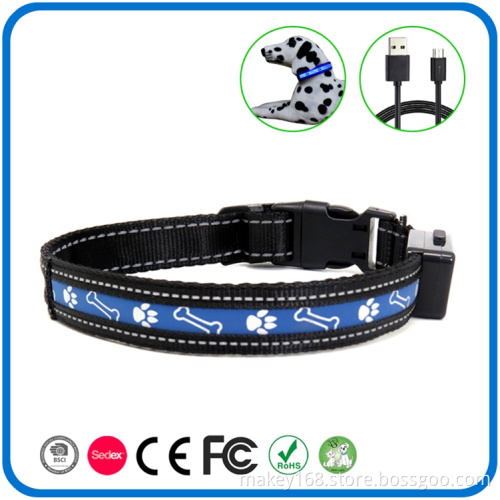 Glow In The Dark Blinking Reflective Pet Dog Collars